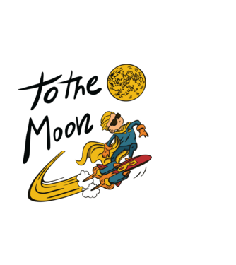 To the Moon Bitcoin model negru pe tricou