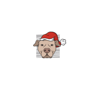 Pitbull de Crăciun model albastru închis pe tricou