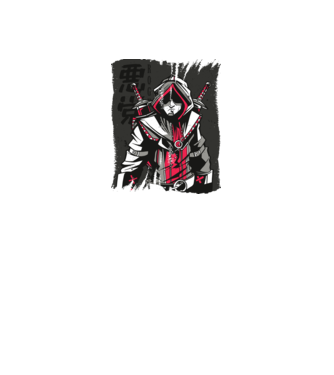 Războinic Anime model alb pe tricou