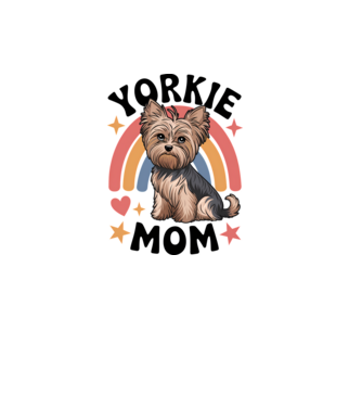 Yorkie Mom Alb model alb pe tricou