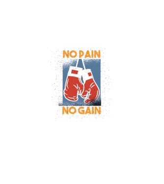 No pain no gain box model negru pe tricou