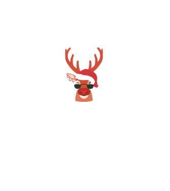 Cool Reindeer Rudolph model negru pe tricou