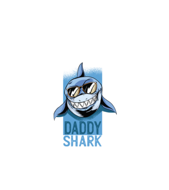 Daddy Shark tricou pentru tata model negru pe tricou