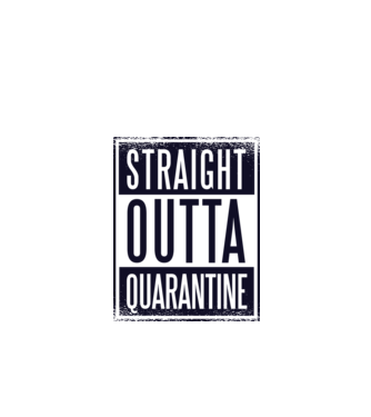 Straight outta quarantine model verde de măr pe tricou