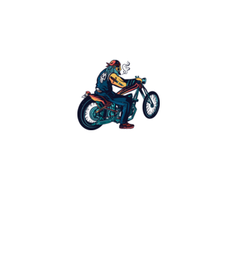 Motociclist Chopper model alb pe tricou