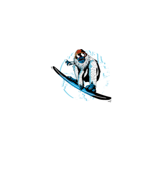 Yeti Snowboarder model alb pe tricou