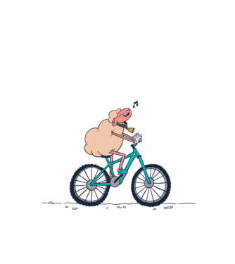 Miel cu bicicletă model alb pe tricou