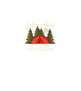 Camping Introvertit model negru pe tricou