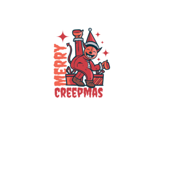Merry Creepmas model alb pe tricou