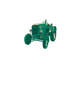 Tractor vechi model gri pe tricou