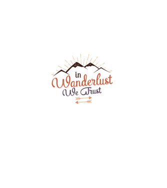In Wanderlust we trust model alb pe tricou