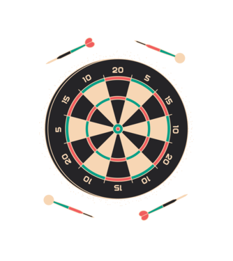 Tablă Darts model alb pe tricou