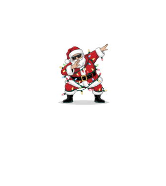 Santa Dab model alb pe tricou