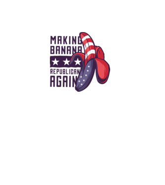Make Banana Republican Again model alb pe tricou