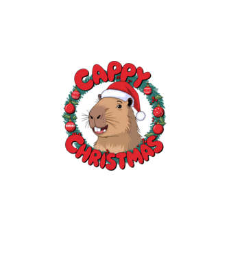 Cappy Christmas 1 model alb pe tricou