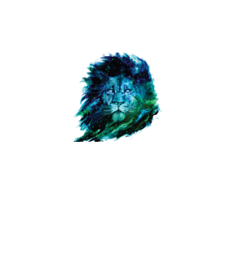 lion color splash model alb pe tricou
