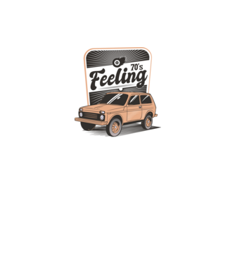 Mașină Retro anii 70 Lada Niva model gri pe tricou
