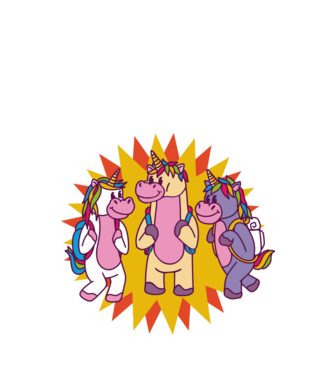 Unicorni școlari model alb pe tricou