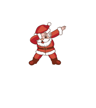 Santa Dab model alb pe tricou