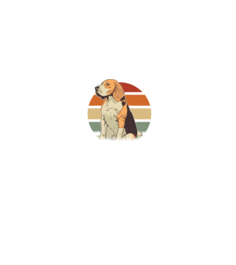 Beagle Retro Sunset model negru pe tricou