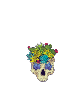 Craniu Cactuși model negru pe tricou