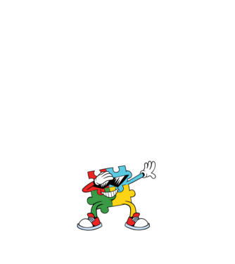 Autist DAB Puzzle model negru pe tricou