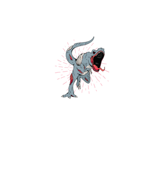 T-rex Zombie model alb pe tricou