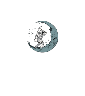 Astronaut pe Lună model negru pe tricou