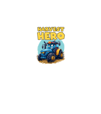 Harvest Hero Tractor model negru pe tricou