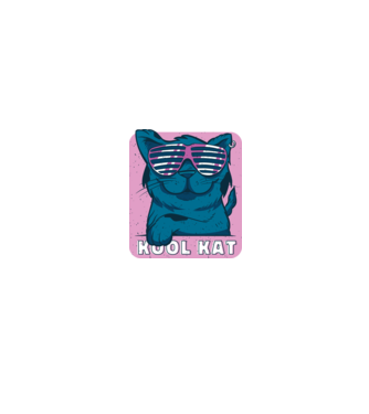 Kool Cat - Pisică Cool model negru pe tricou