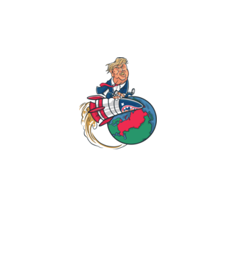 Trump bombă model albastru regal pe tricou