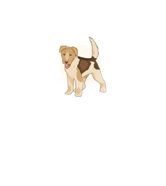 Fox Terrier model verde pe tricou
