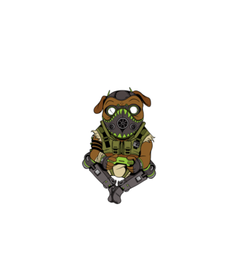 Mops Gamer model verde de măr pe tricou