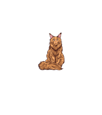 Pisică Maine Coon model albastru închis pe tricou