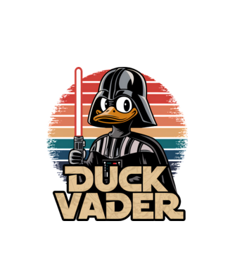 Duck Vader model alb pe tricou