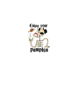 Enjoy your pumpkin Skeleton model gri pe tricou