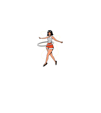 Cerc hula-hoop model negru pe tricou