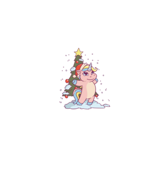 Unicorn de Crăciun model gri pe tricou