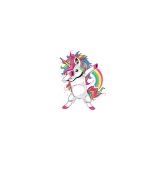 Unicorn Dab model negru pe tricou