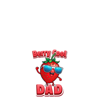 Berry Cool Dad Strawberry model negru pe tricou