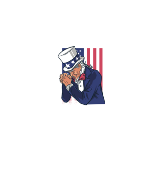 Uncle Sam se roagă model albastru jeanși pe tricou