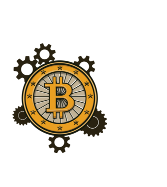 Mecanică Bitcoin model alb pe tricou
