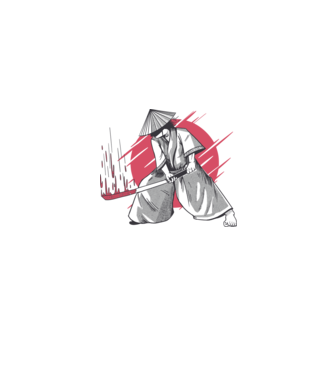 Sabie de samurai model gri pe tricou
