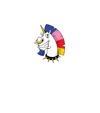 Punk unicorn model albastru regal pe tricou