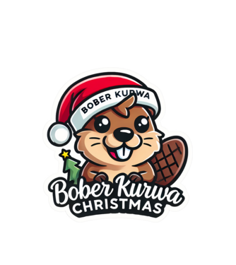 Bober Kurwa Christmas 1 model alb pe tricou