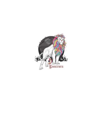 Leonicorn model negru pe tricou
