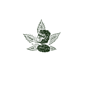GORILĂ cannabis model alb pe tricou