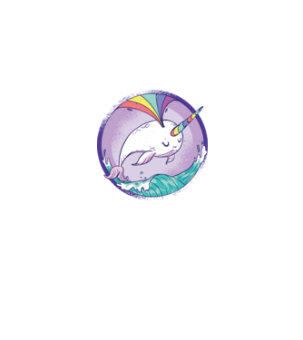 Unicorn drăguț Balenă - Narval model gri pe tricou