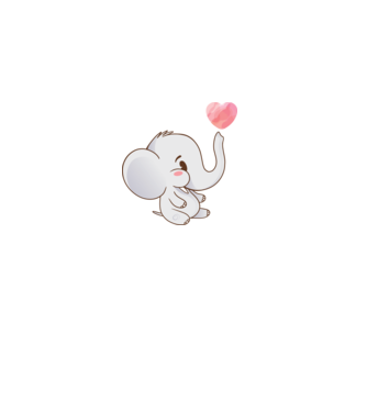 Elefant drăguț model alb pe tricou