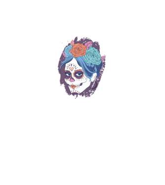 Dia de Los Muertos - Craniu cu flori model negru pe tricou